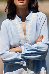 Robe courte bleue ciel - Riman