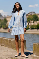 Robe courte bleue ciel - Riman