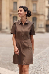 Robe courte marron - Riny