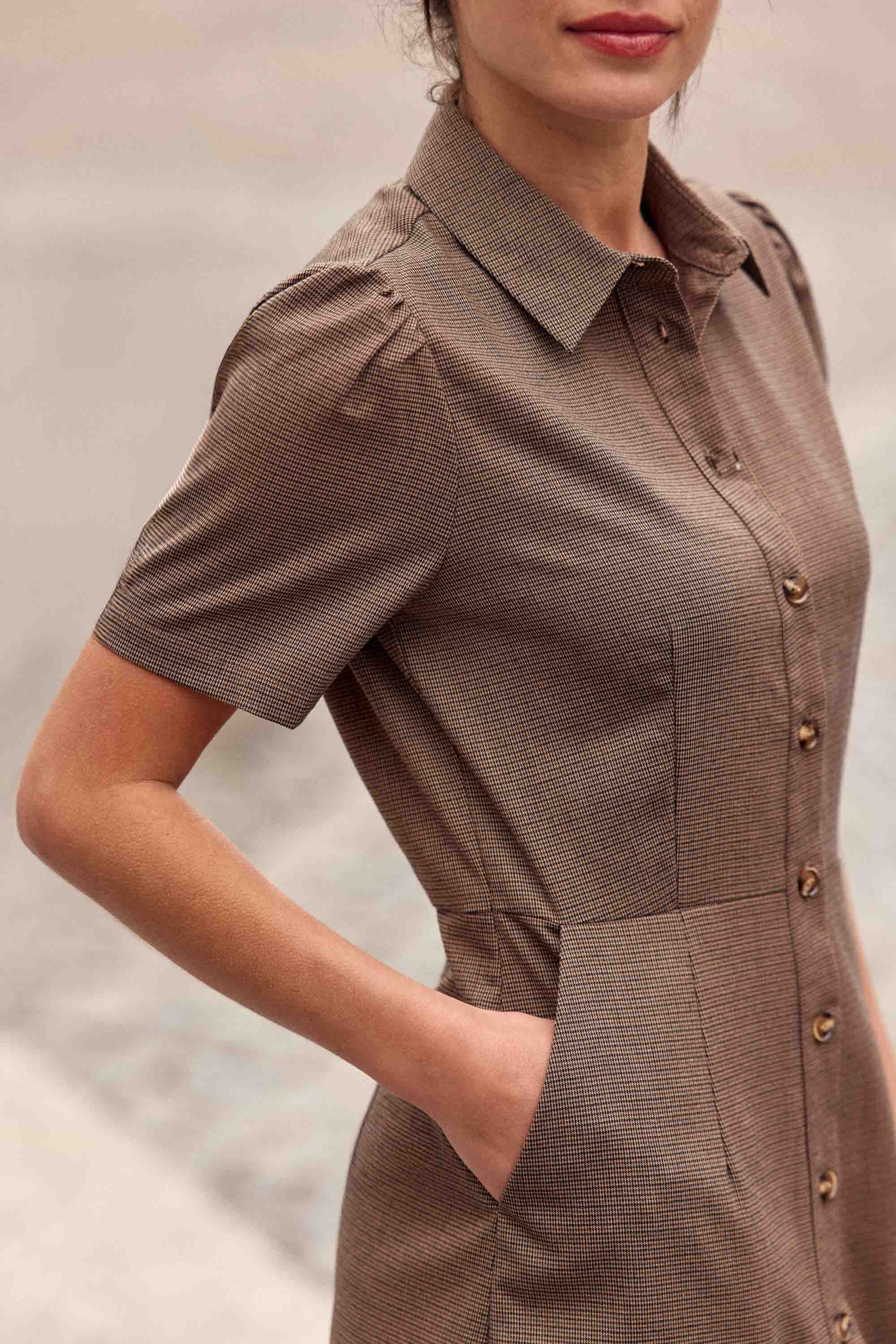 Robe courte marron - Riny