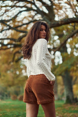 Short en cuir camel - Sidra