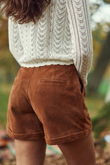 Short en cuir camel - Sidra
