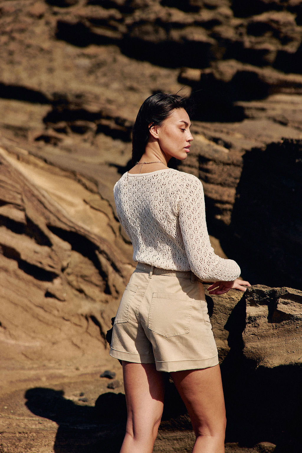 Short taille haute beige - Soeli