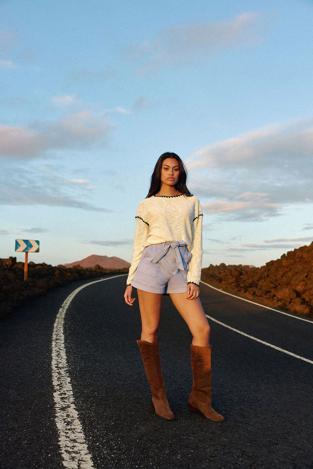 Short taille haute bleu - Soeli