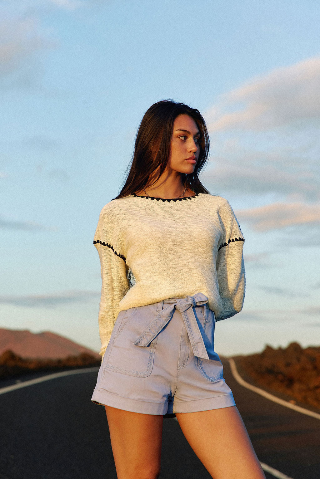 Short taille haute bleu - Soeli