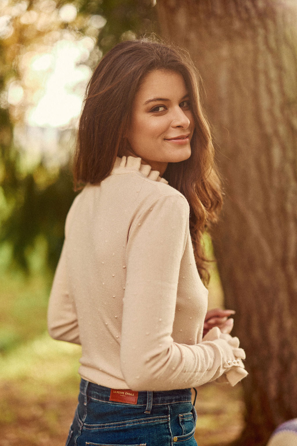 Pull col montant beige - Solferinos