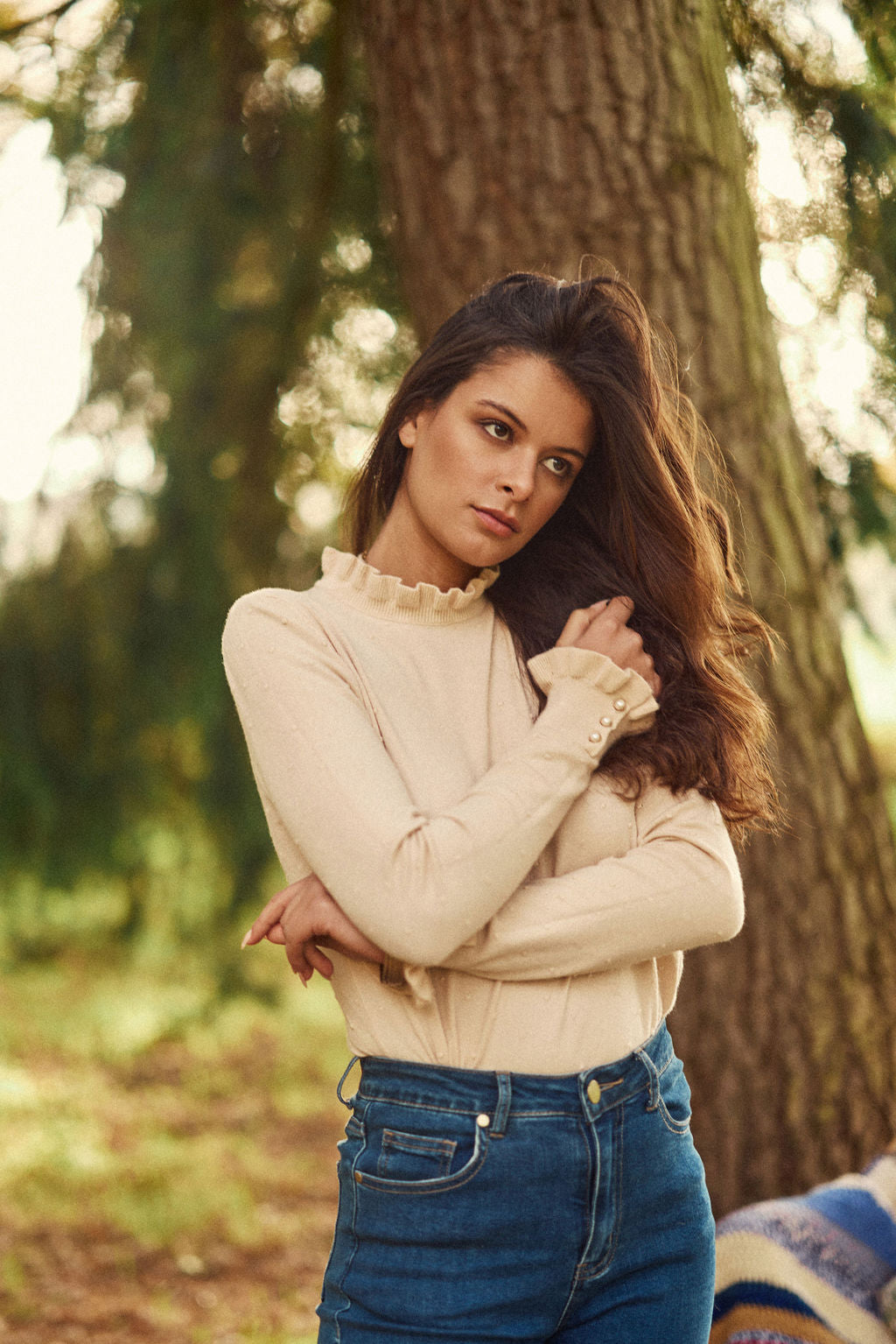 Pull col montant beige - Solferinos