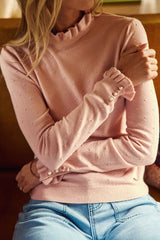 Pull col montant vieux rose - Solferinos