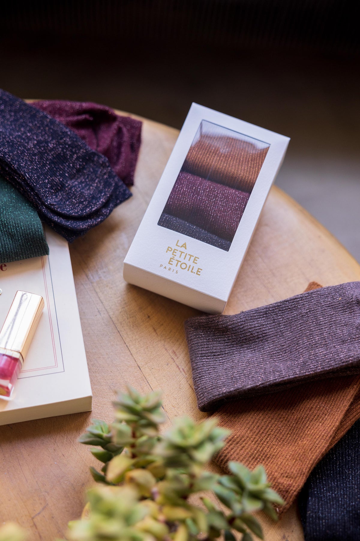 Chaussettes pailletées Sparkle - Bordeaux/Camel/Marine