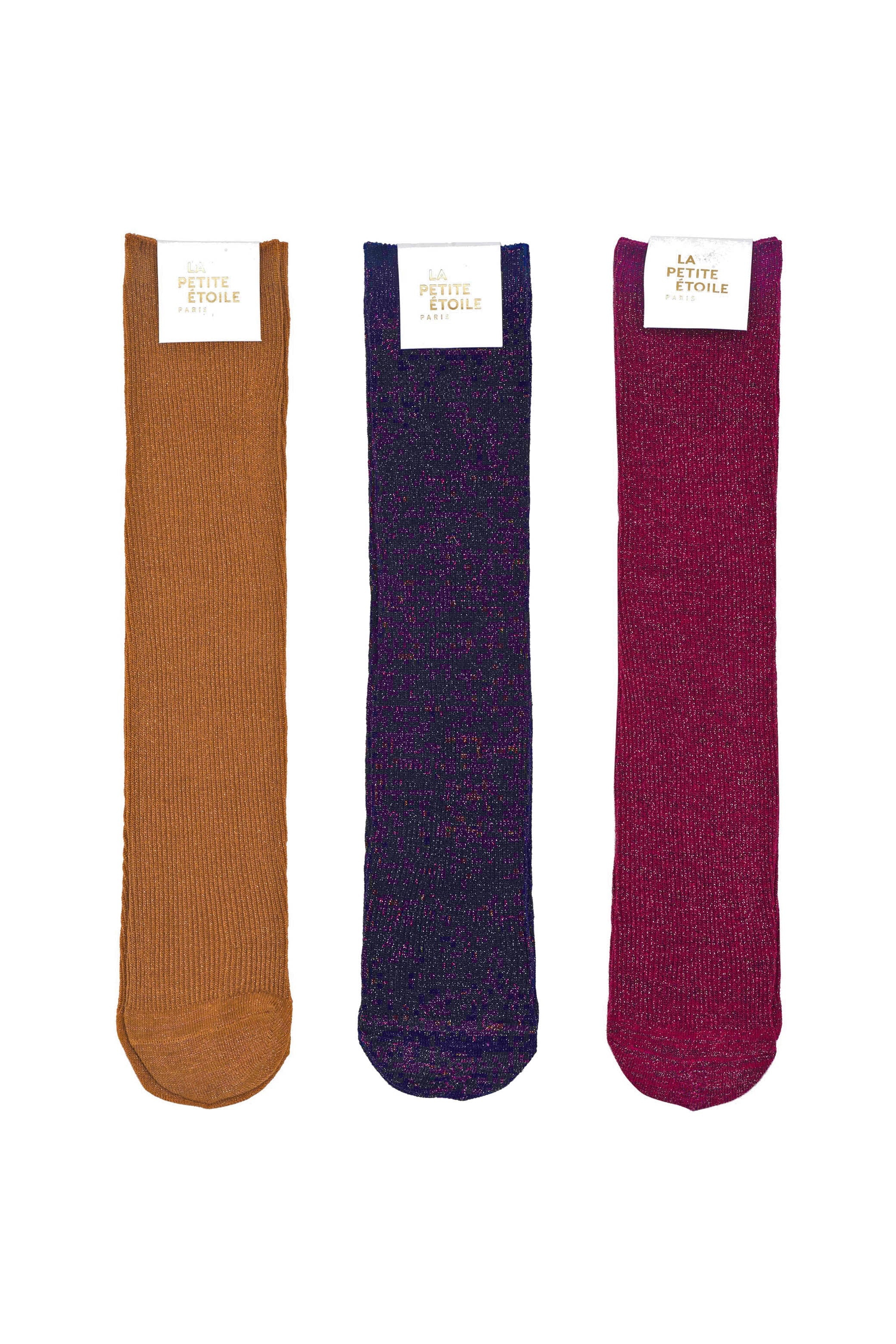 Chaussettes pailletées Sparkle - Bordeaux/Camel/Marine