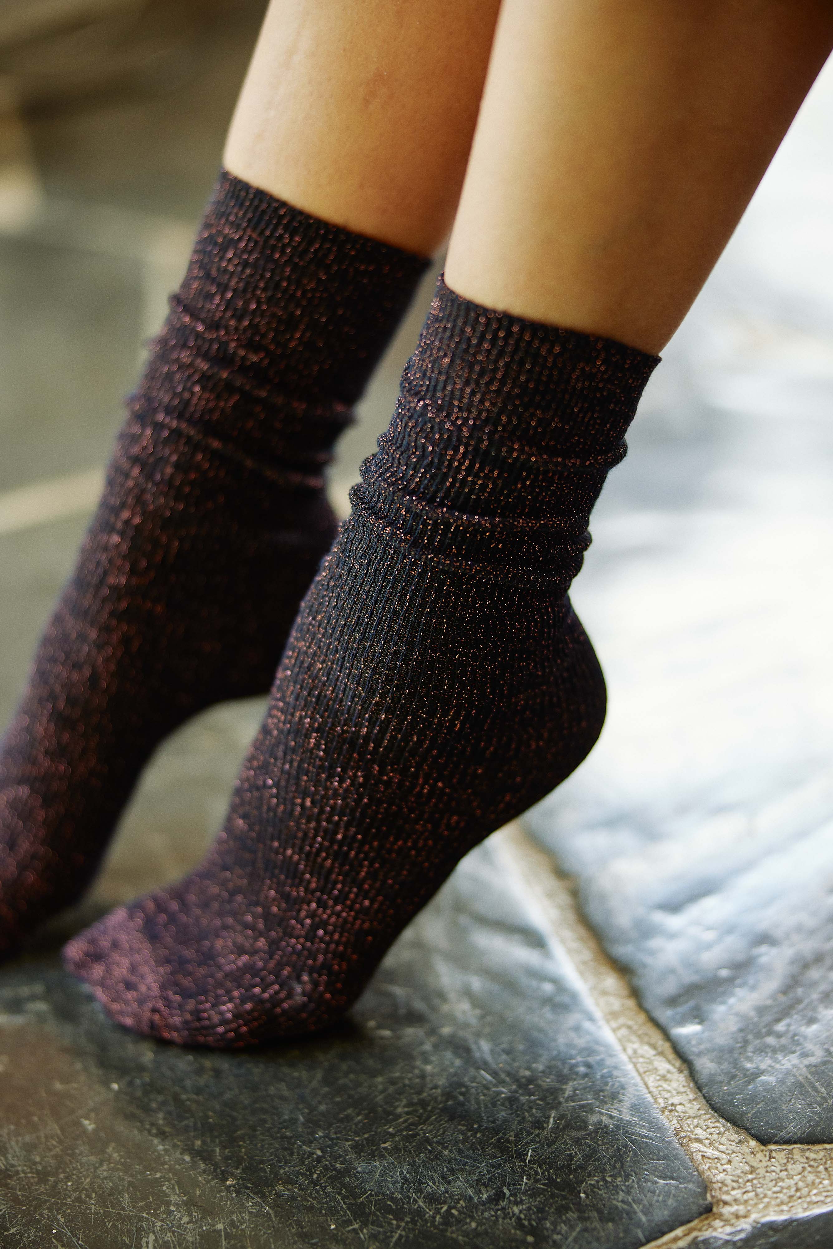 Chaussettes pailletées Sparkle - Bordeaux/Camel/Marine