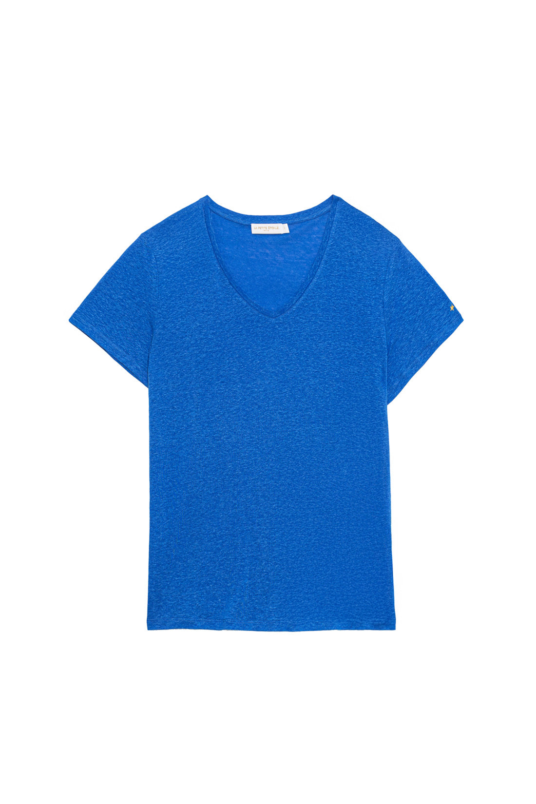 T-shirt col V bleu - Thana