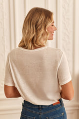 T-shirt col V écru - Thana