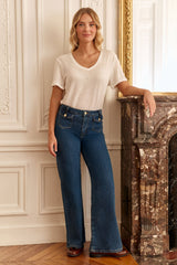 T-shirt col V écru - Thana