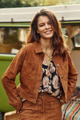 Veste en cuir camel - Virgina