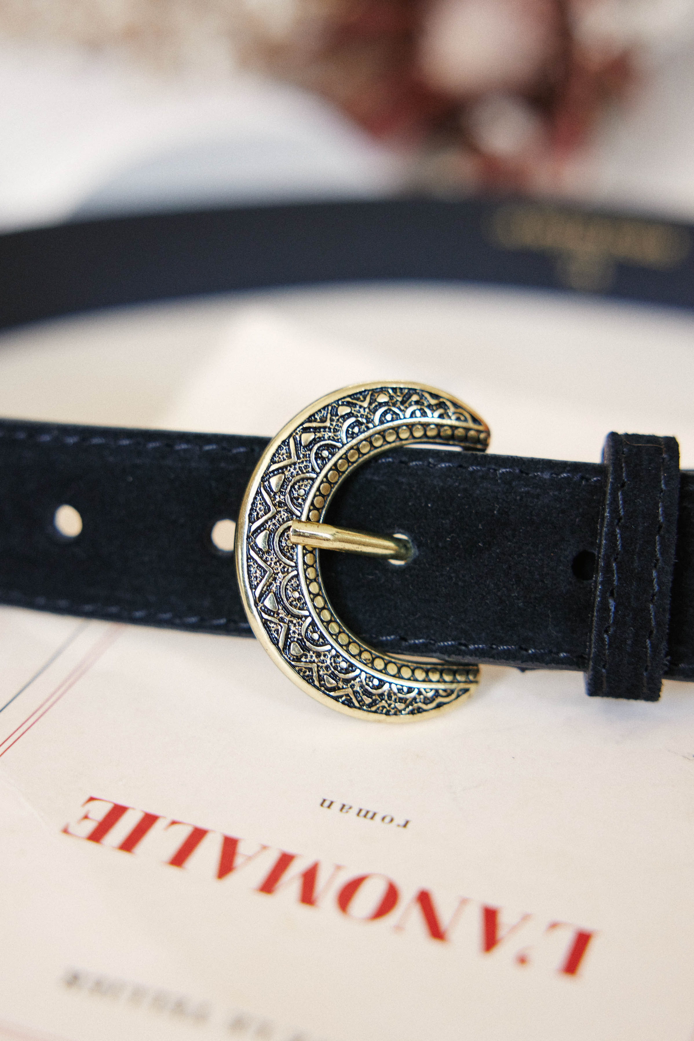 Ceinture en cuir noir - Vivian