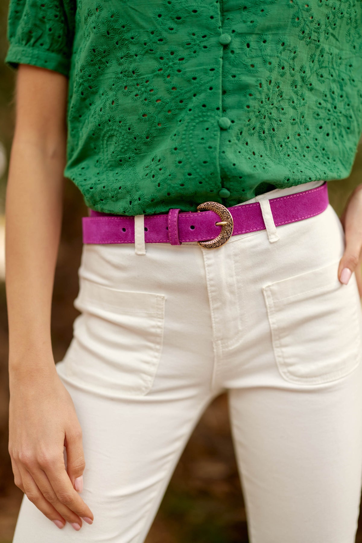 Ceinture violine en cuir - Vivian