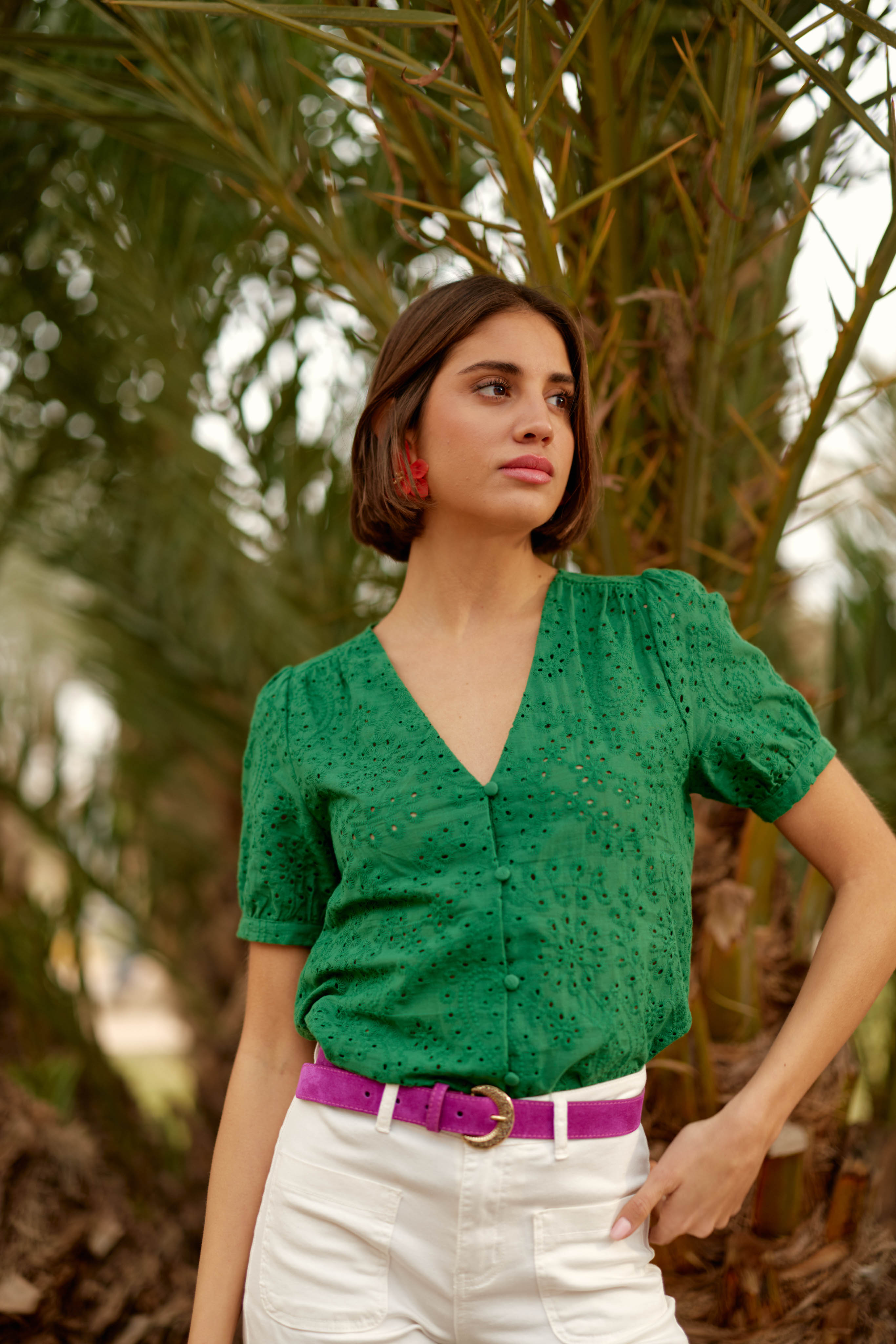 Ceinture violine en cuir - Vivian