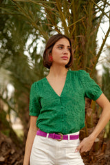 Ceinture violine en cuir - Vivian