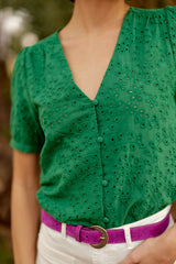 Ceinture violine en cuir - Vivian