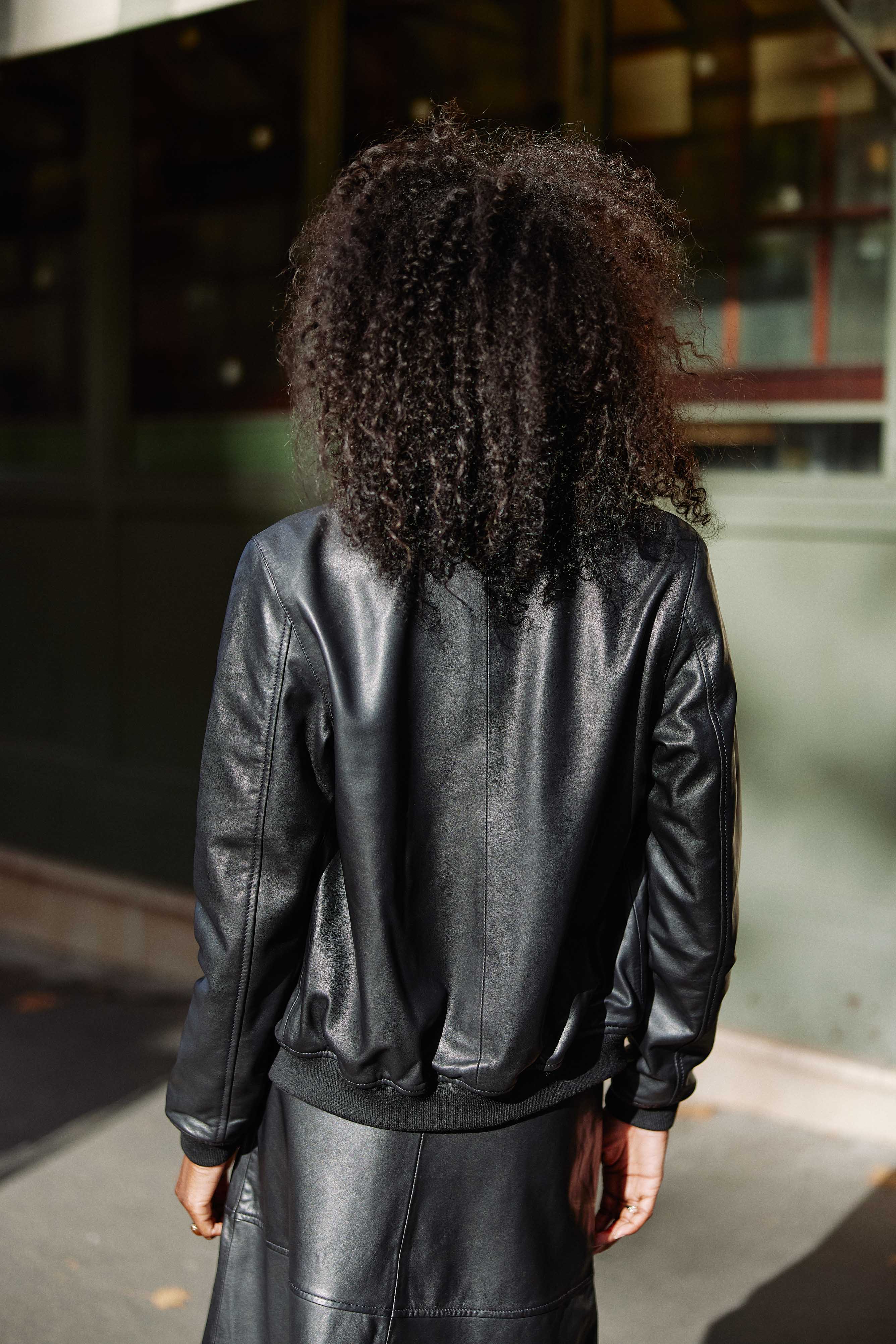 Veste en cuir noir - Volene